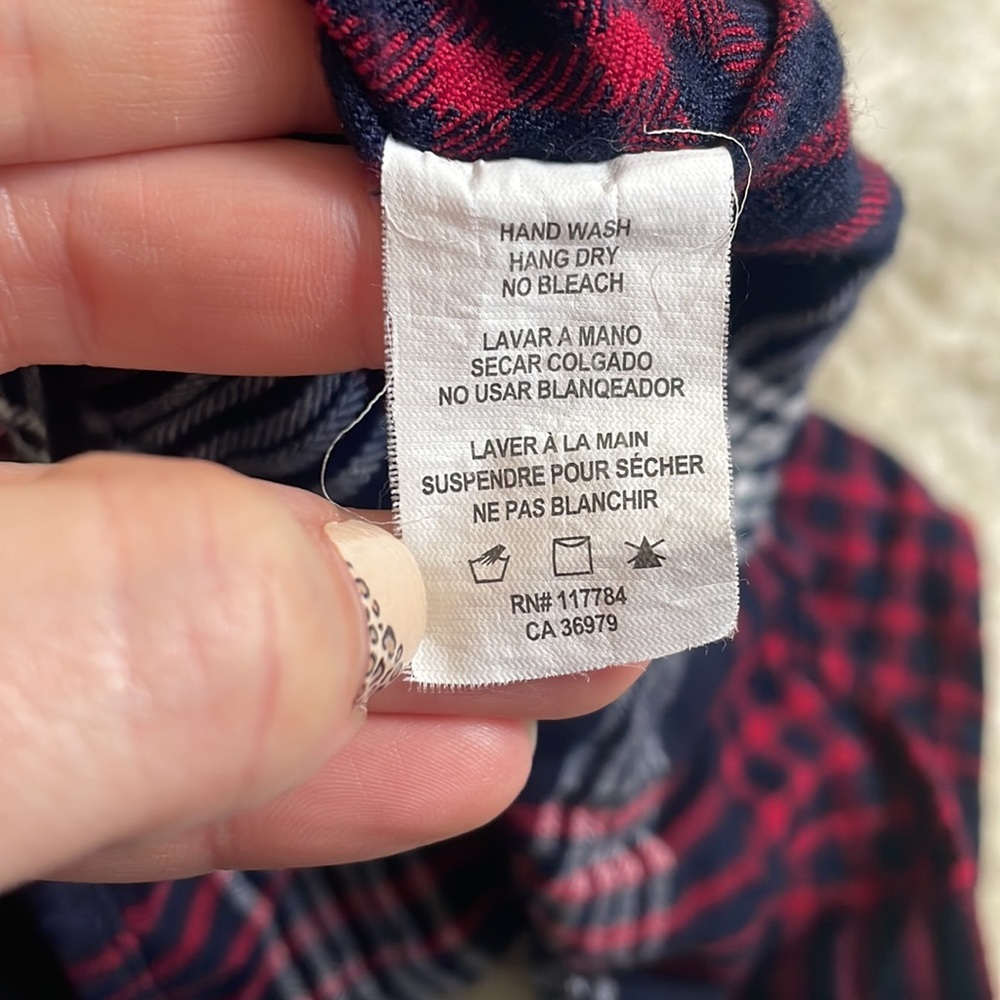 Rails Hunter Navy Red Plaid Flannel Button Down Shirt sz XS - Picture 6 of 8